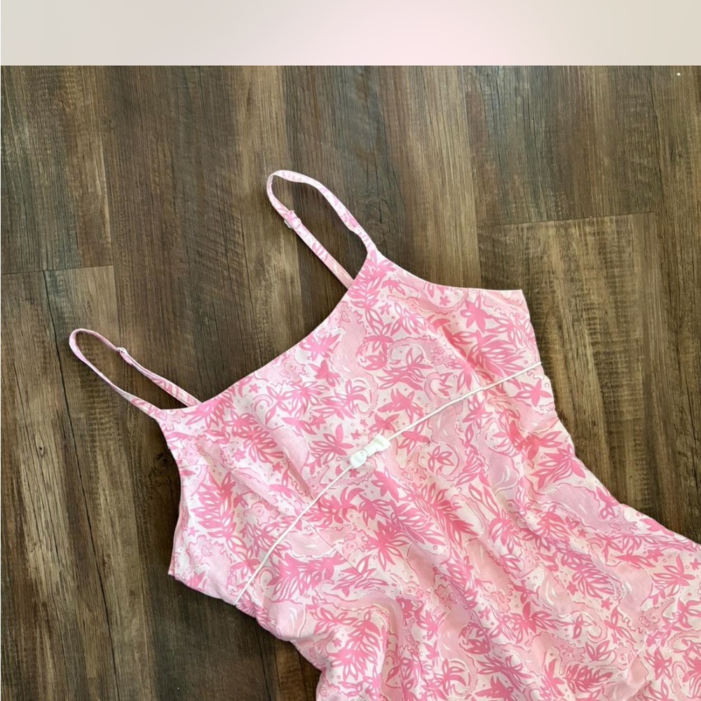 Lilly Pulitzer Pink Floral Babydoll Mini Dress Size 10